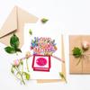 Handmade Invitation Card Mother's Day Greeting Card with Flower Embellishments Mom Birthday Gifts Party Supplies