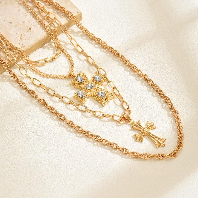 Long cross necklace alloy jewelry women's exaggerated sweater chain niche high-end item jewelry