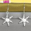 925 Sterling sølv Snowflake Drop øredobber smykker