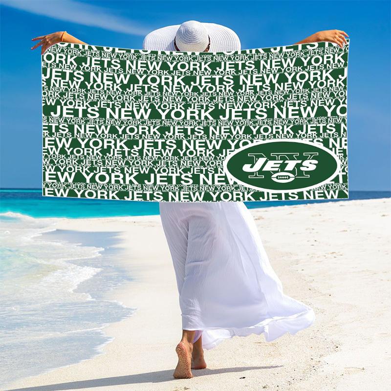 NY Jets Print Beach Towel, Large Soft Quick Dry Towel for Beach Camping Swimming