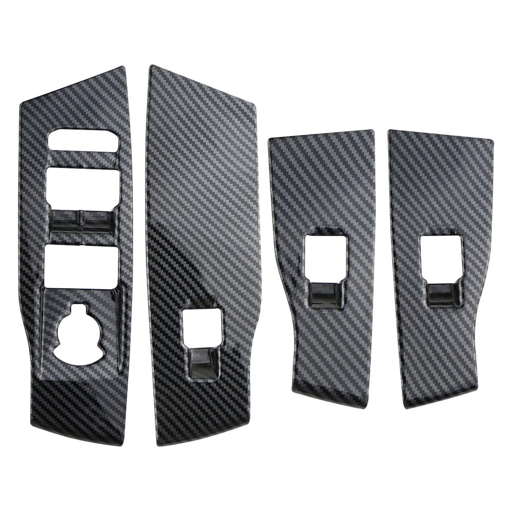 Car Door Window Lift Switch Panel Cover for Volkswagen VW T-CROSS Tcross 2018- LHD 4Pcs Imitation Carbon Fiber Accessories