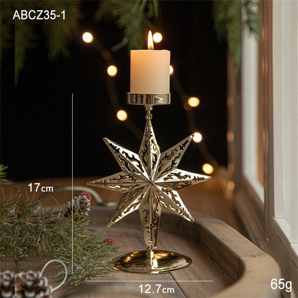 Festive Candle Holder Christmas Candle Holders Gold Color Versatile Use