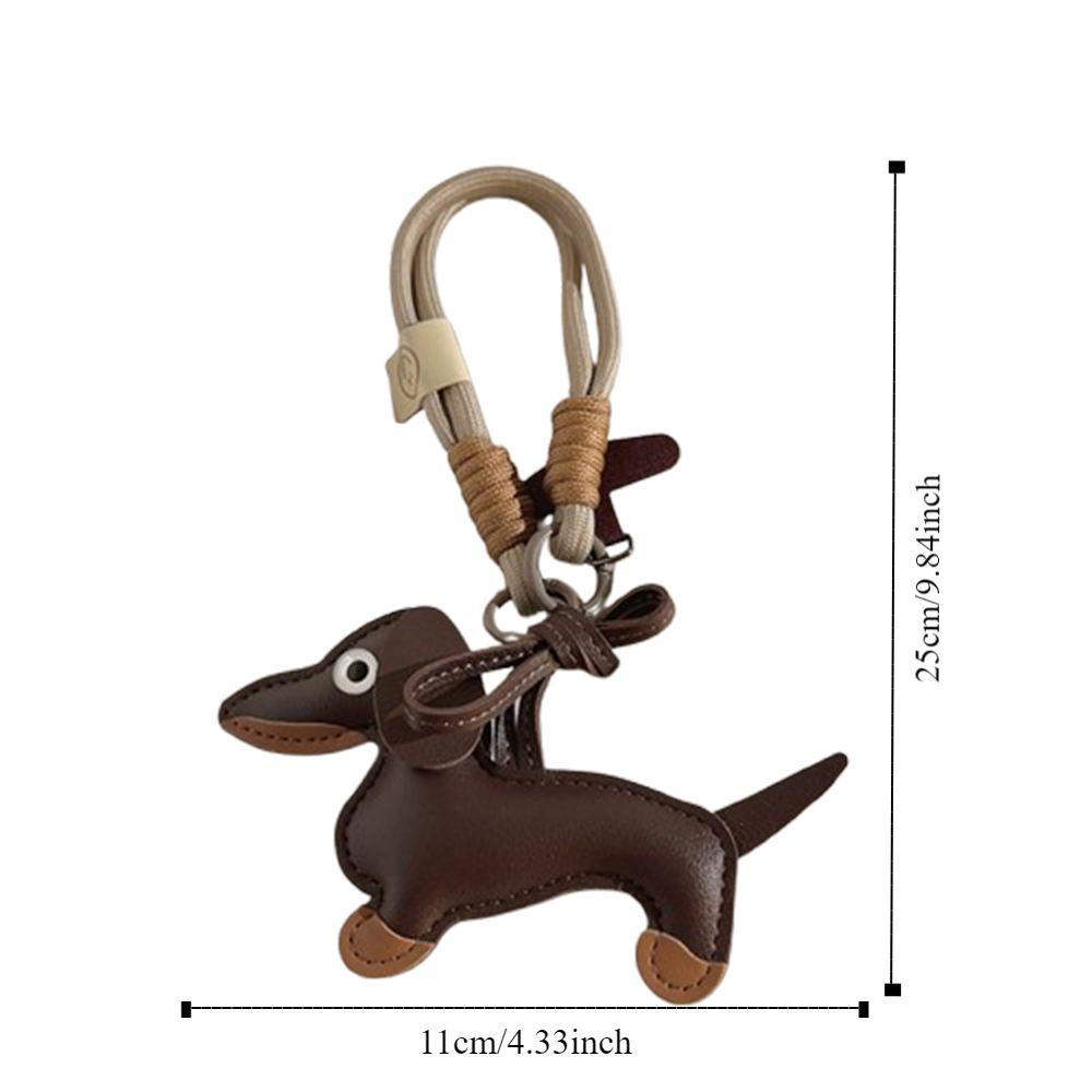 Mini Dachshund Dog Keychain Braided Lanyard Car Key Accessories  Women