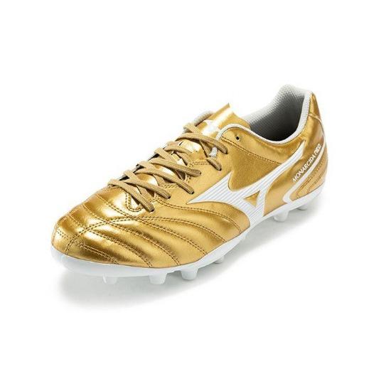 Mizuno Monarcida Neo II Punta Rotonda Allacciatura Top Basso AG (Borchie corte in gomma) Scarpe da calcio P1GA210650 in pelle sintetica, antiscivolo, resistenti, traspiranti