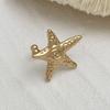 Silver C-shaped Ear Clip Golded Starfish Shell Ring Clip Simple No Piercing Earrings  Women