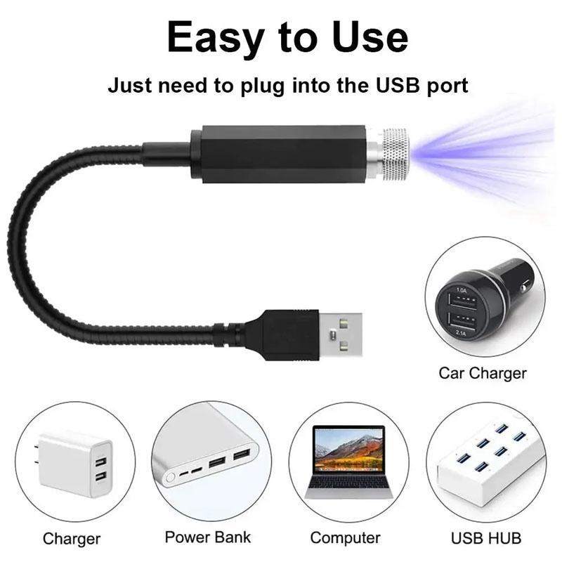 LED Car Roof Star Night Light for USB Decorative Adjustable Auto Roof Room Ceiling Decor Projector Atmosphere Galaxy Lamp