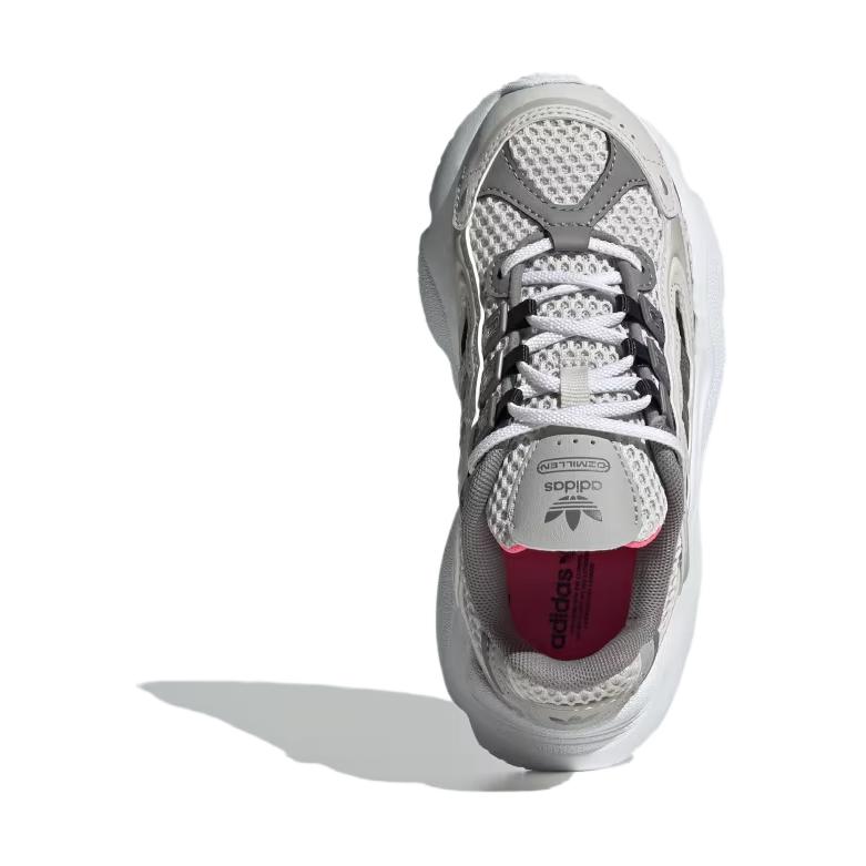 Adidas Originals Ozmillen Comfortable Versatile Non-Slip Wear-Resistant Low-Top Casual Shoes Kids Sneakers Gray White IH2238