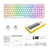Gaming Keyboard Silver Wood Switch Mechanical Keyboard with USB Wired English 99 Full Key Hot Silver RGB Full Key Compatible with Windows and Mac
