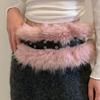 Rivet Leather Fur Belt PU Leather Y2K Waistband Personality Plush Belt  Female/Girls