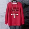Ladies' Christmas Printed Round Neck Long Sleeved T-shirt Sweatshirt Top