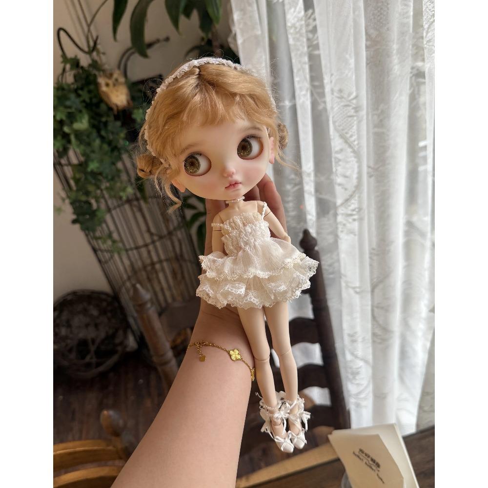 Blyth OB24 Doll's Clothes Accessory Pink Chiffon Skirt And White Lace Skirt Fit Female Action Figure Body DIY Toys For Gift
