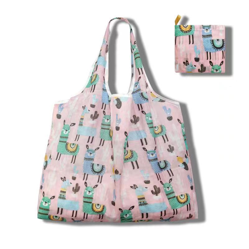 Eco-Friendly Large Capacity Foldable Tote Bag - Creative, Portable, Printed, and In Stock