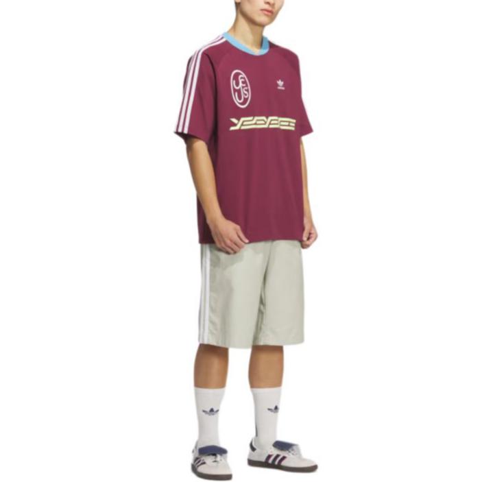 Adidas Originals X Yeseyesee Collaboration FW24 BS Team Logo Casual Short Sleeve T-Shirt Men T-Shirts Victory-Crimson JN5821