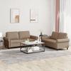 Vidaxl 2-Seater Sofa With Cushions, Cappuccino, Faux Leather