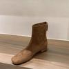 Short Boots Women's Spring and Autumn Single Boots 2025 New Versatile Simple Thick Heel Martin Boots Suede Korean Small Ankle Boots Thin Boots