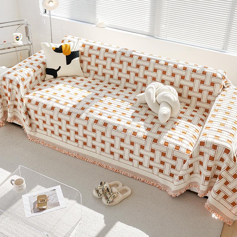 1pc Sofa Cover, Universal Sofa Slipcover For All Seasons, Non-slip Sofa Cover Blanket, Sofa Cushion Protective Cover, Suitable F