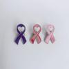 Pink Ribbon Brooch Pins Hope Ribbon Lapel Official Breast Cancers Awareness Lapel Pin for Charity Public Social Event