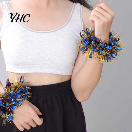 Long-lasting Tinsel Bracelet 1 Pair Colorful Elastic Band Adults Kids Universal Children's Day Rubber Kindergarten Dance Performance Prop Sports Meet