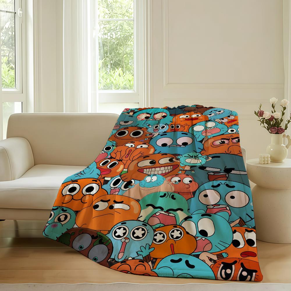 Cartoon T The A Amazing W World of G Gumball Blanket For Sofa Office Bed Plane Travel Sleep Read Relax Camping Soft And Warm
