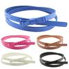 Women's Candy Color 2 Layers Bowknot Thin Narrow Belt PU Leather Waistband Strap