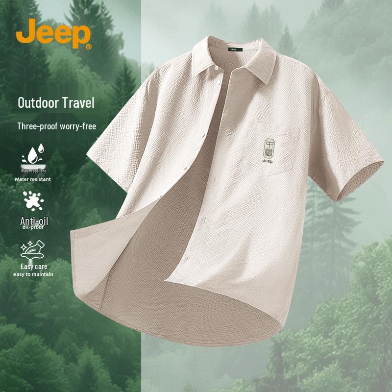 JEEP Men s Three-Proof Lightweight Breathable Short Sleeve Shirt 2XL