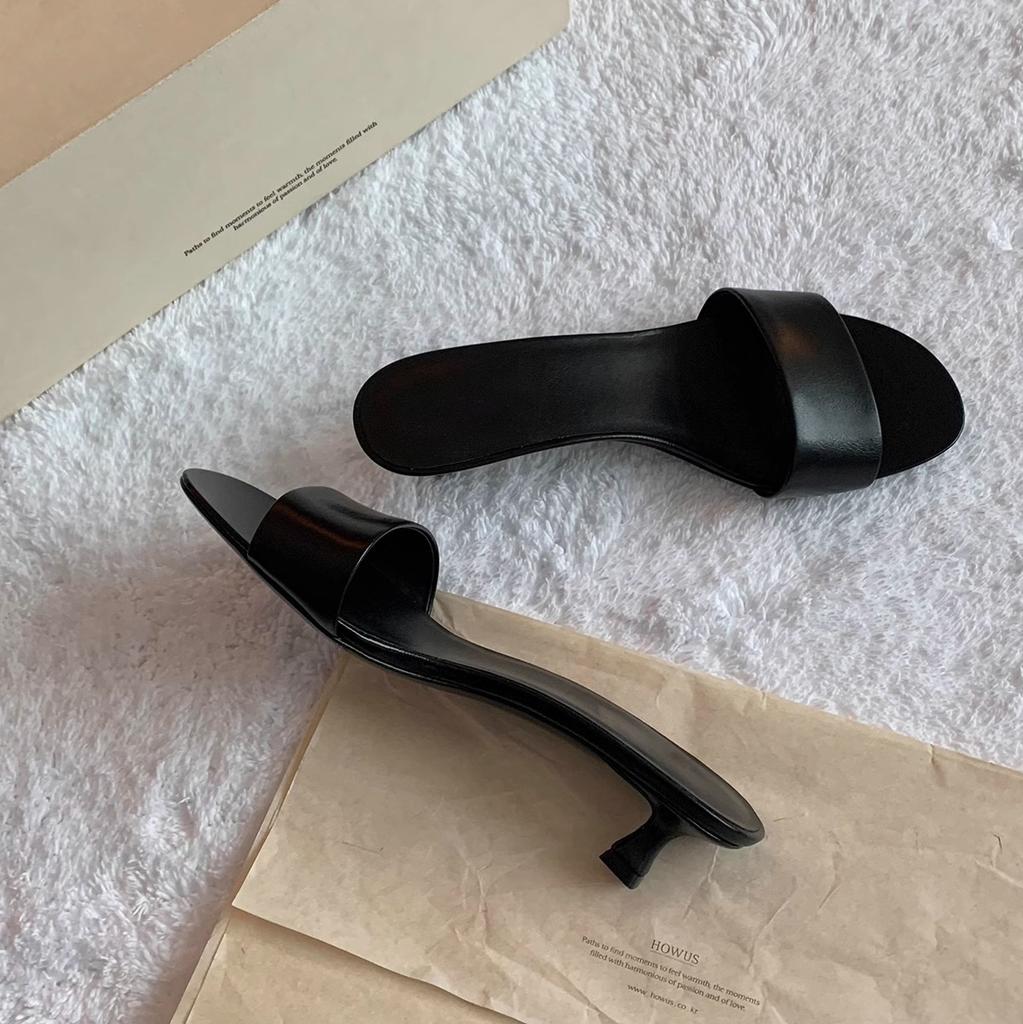 Grape Mother High-heeled Sandals Women's Fashion Outer Wear One Word with Slippers Comfortable and Versatile Huizhou Women's Shoes 2025 New