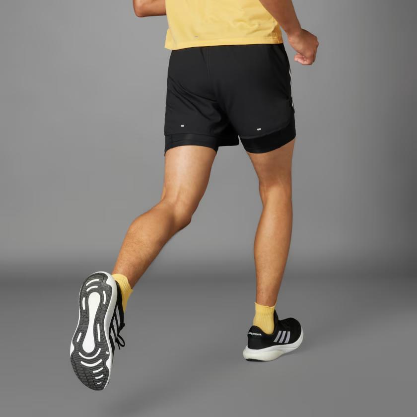 Adidas Own The Run 3-Stripes 2-In-1 Shorts Men Shorts Black IQ3808