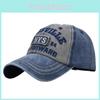 Nys Distressed Embroidered Baseball Cap Round Top Curved Brim Sun Hat Hip Hop Cap