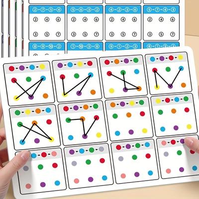 6 Stück Visuelles Tracking Arbeitsheft Montessori Aufmerksamkeitstraining Trainingskarten Übung für Kinder Abwischbarer Stift Training Verbindungskarte