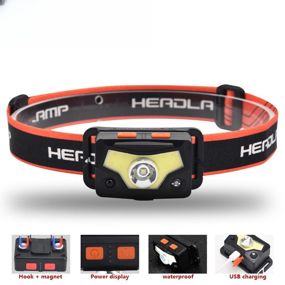 Induction Headlight USB Charging Digital Display Outdoor Running Cycling Fishing Lightweight LED Headlight