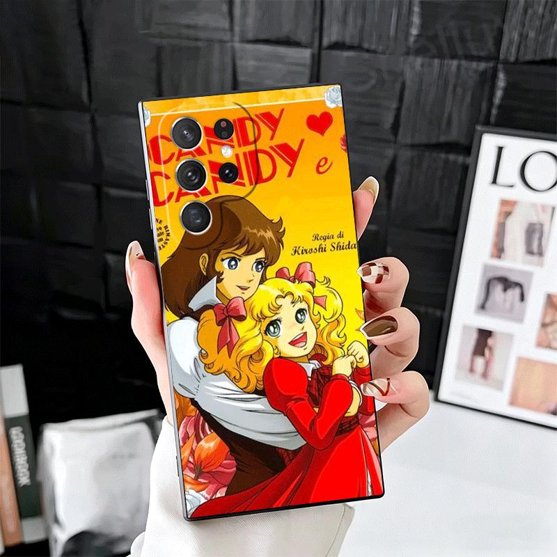 Candy 90s Cartoon Soft Phone Case for Samsung Galaxy S26 S25 Edge S24 Ultra S23 Plus S22 S21 FE S20 Black Cover Back Shell