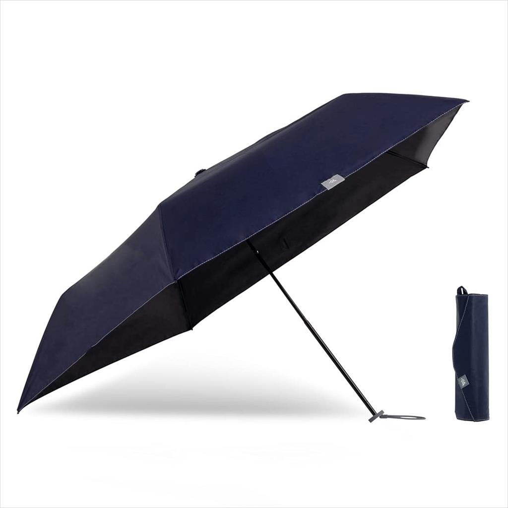 Ogawa Folding UV Heat Water Suitable for Sunny and Rainy 5 52879 Umbrella, Lightweight, Slim, Men's & Women's, Navy, Sunshade, 99% Cut, Shielding,