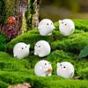 1 Set Cartoon White Rabbit Cat Miniatures Resin Animal Ornaments Fairy Garden Decoration Micro Landscape