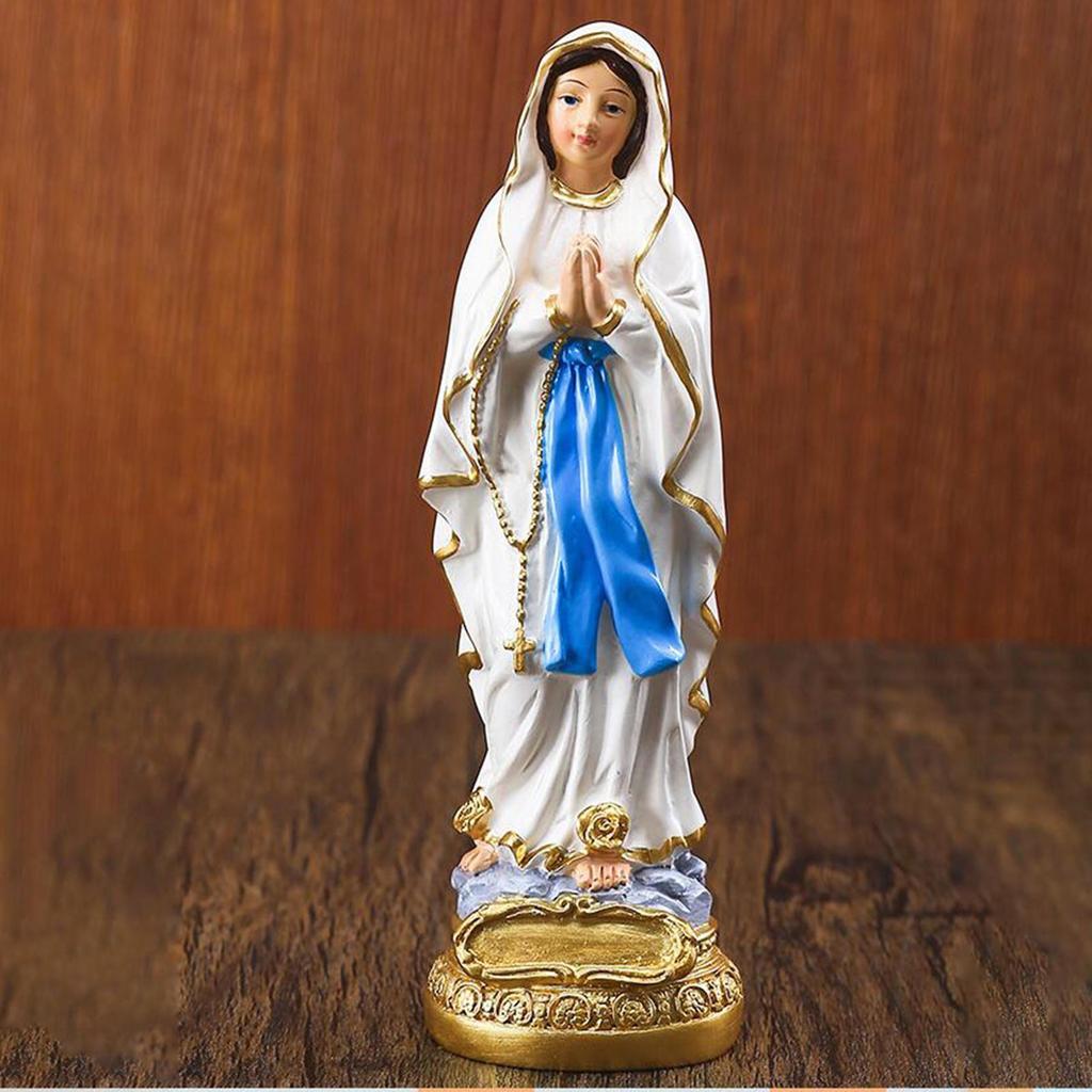 Handpainted Virgin Mary Statue Figurine Sculpture Tabletop Decor Italian Style for Wedding