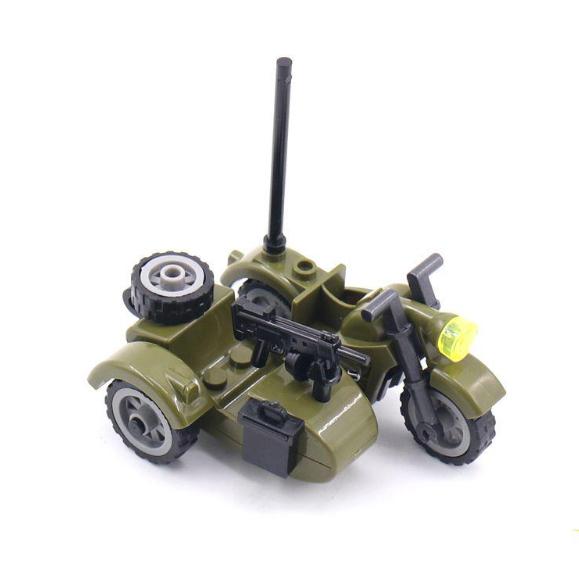 Military Soldier Building Block Figure British US Snow Camouflage Troop MP40 M1A1 Motorcycle Accessories Toys Gift Brick Z02