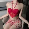 Sexy Lingerie Cosplay Transparent Extreme Erotic Temptation Cute Moe Red Love Heart Sling Mini Skirt Bold Super Exposure Training SM Popular Perverted