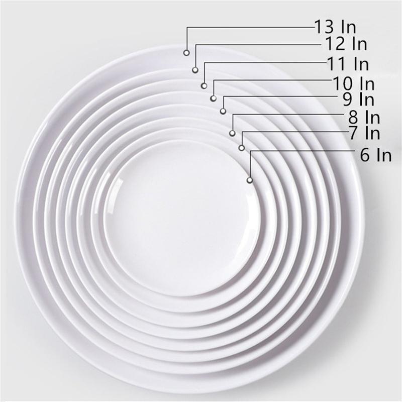 Multiple Sizes Main Dinner Plate Eco Friendly Imitation Porcelain Picnic Fruit Snack Dessert Plates Bone Dishes  Kitchen Dishes
