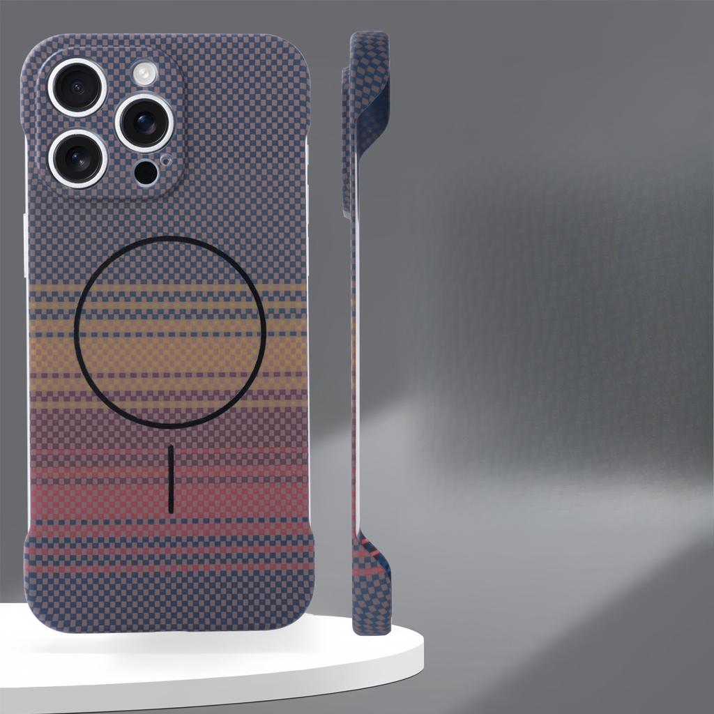 Applicable To IPhone16ProMax Kevlar Fine Magnetic Suction Phone Case Apple 15 Matte Anti-fall 14 Protective Case