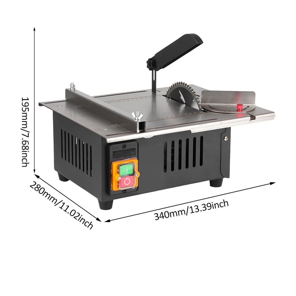 1200W Woodworking Decoration Table Saw Newly Upgraded Stainless Steel Table Top with Angle Ruler and Adjustable Backing