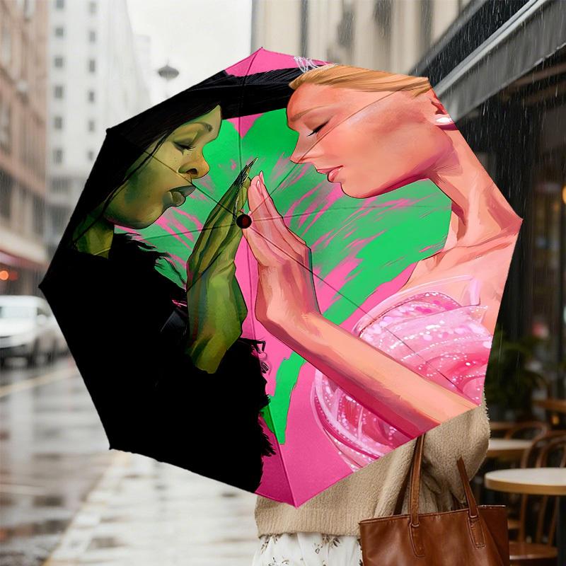 Princess Vs. Witch: A Magical Encounter Matching Umbrella with Automatic Open/Closed Function, Outdoor Protection