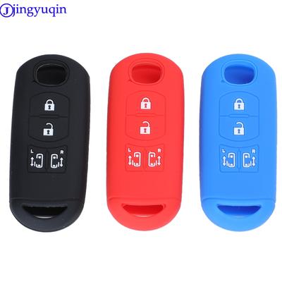 Jingyuqin 4B Remote Car Key Silicone Cover Case For Mazda 2 3 6 Axela Atenza CX-5 CX5 CX-7 CX-9 2014 2015 2016 2017 Holder