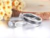 JeeMango 2 In 1 Black/White Ceramic Crystal Wedding Ring Jewelry For Women AAA Cubic Zirconia Stainless Steel Engagement R18071