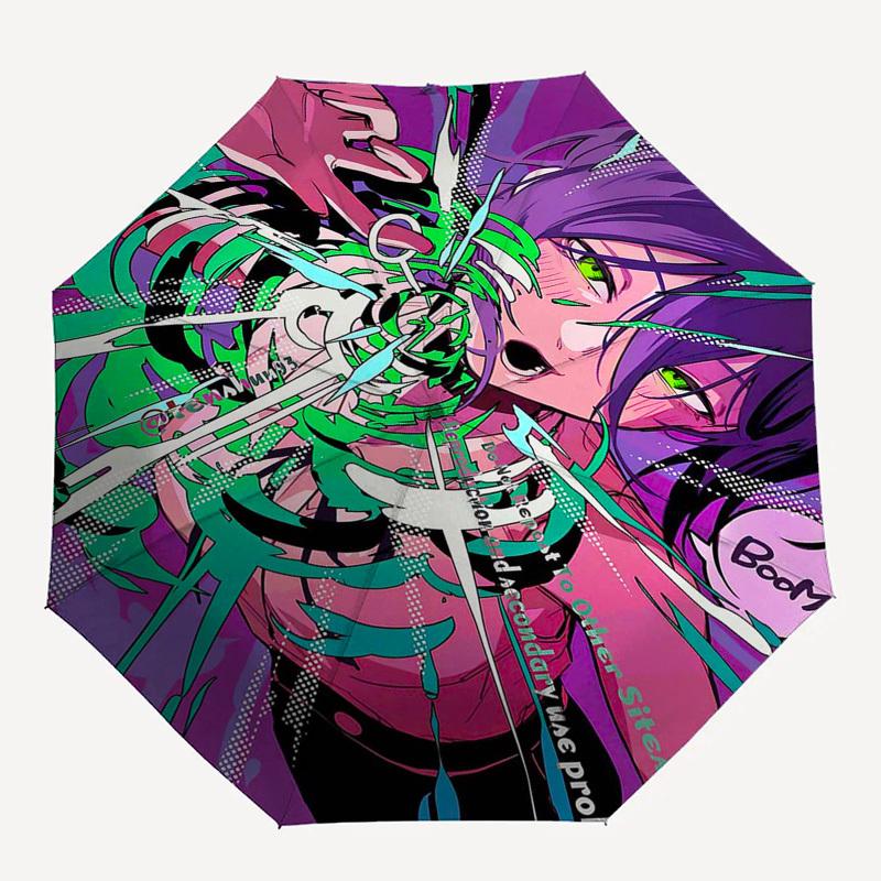 1pc Automatic Folding Umbrella with Anime Character Design - Portable 3-Fold Outdoor for Fans, Travelers, Daily Use, and Gift Giving.U048