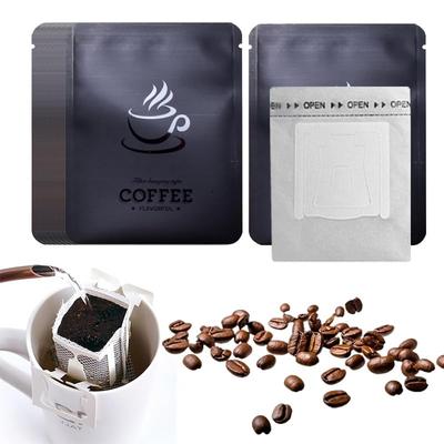 50-Pack Coffee Filter Bags and Coffee Bags, 1-2 Cup Capacity, Portable OfficeTravel Dish (Black)