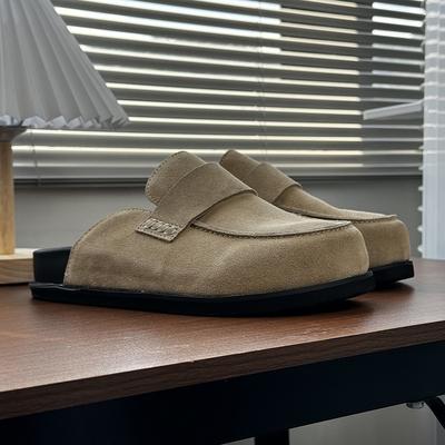 2025 nieuwe anti-fluweel dikke zolen tas hoofd halve pantoffels heren buitenpantoffels luie casual schoenen 55336-Z