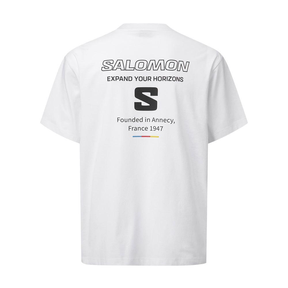 SALOMON Uni Blast Series Cool Sensation Letter Round Neck Pullover Short Sleeve T-Shirt Unisex T-Shirts White C28084
