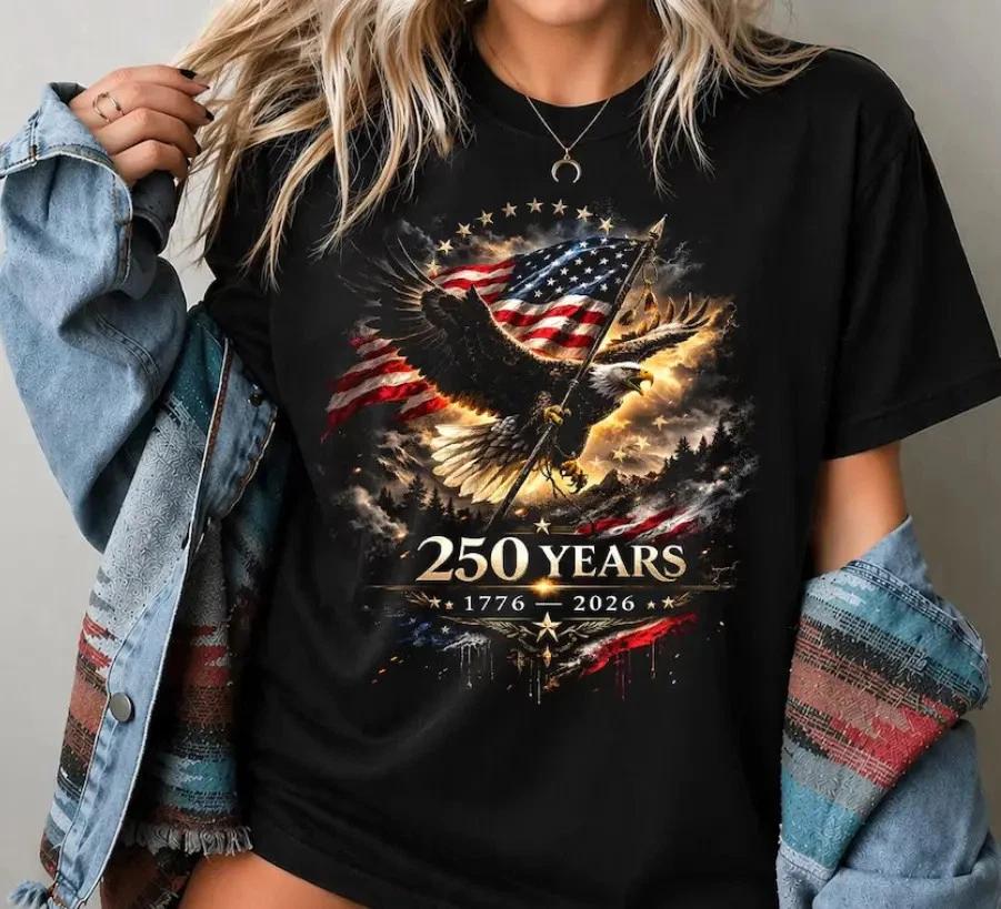 250 Years Anniversary Eagle American Flag 1776-2026 tee,Usa250th Anniversary L