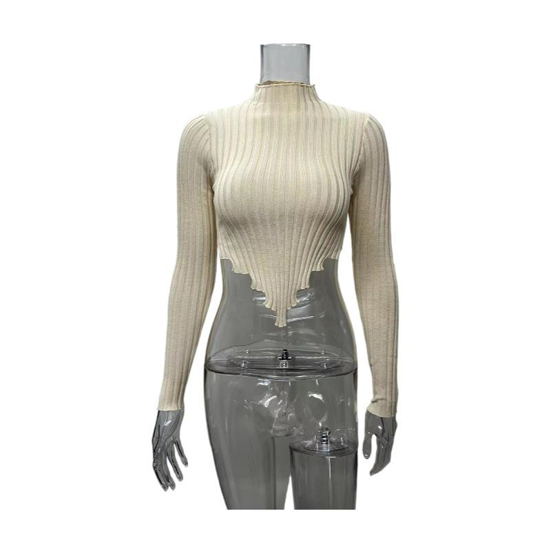 2025 New Style Women's Knitwear: Sexy Long Sleeve Short Sweater