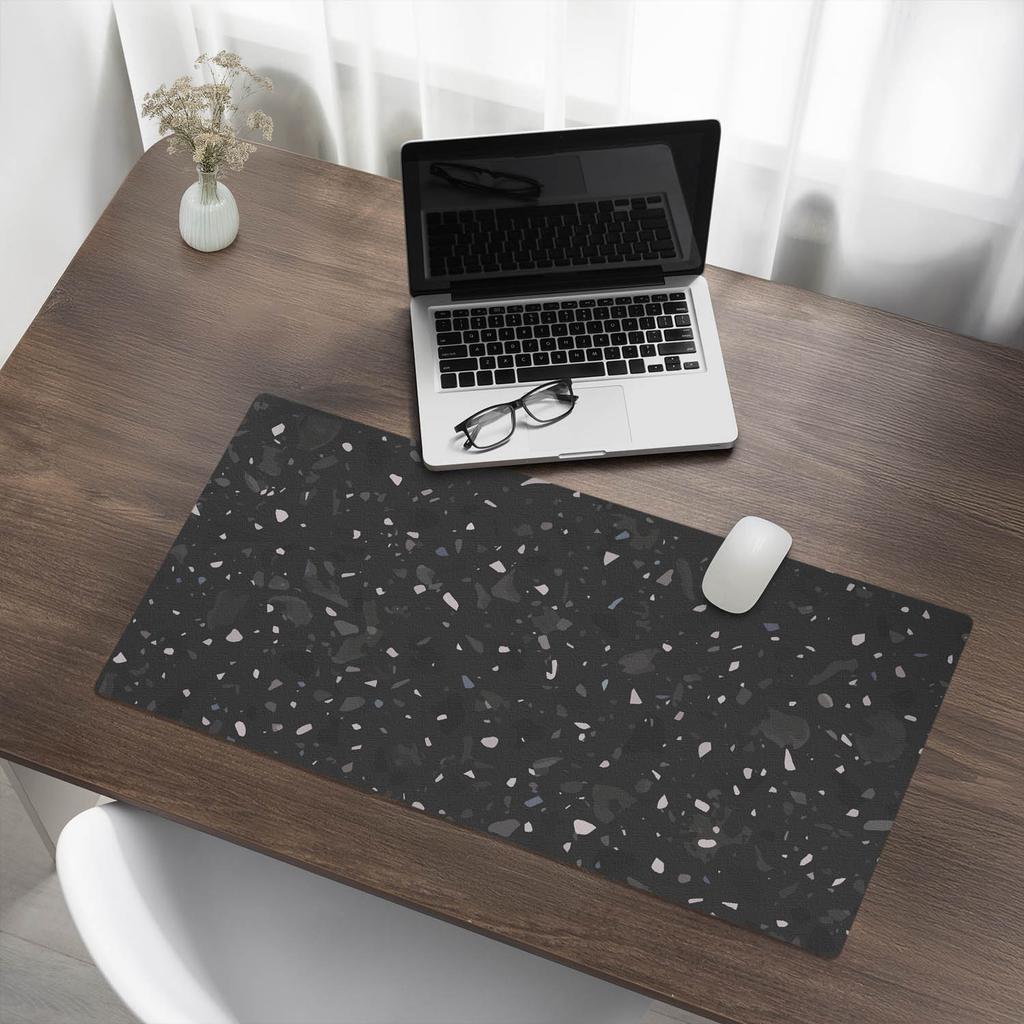 Terrazzo Anti-Slip Gaming Mouse Pad Dark Pattern 90x45 cm