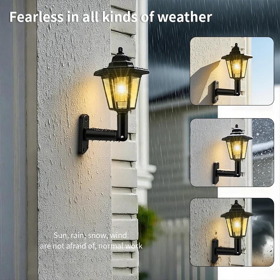 1/2/4pcs Garden Warm Lights Waterproof Outdoor Solar Street Light Lightings Wall Light Fixture Leds for Lighting Outdoor Gardens Decoration